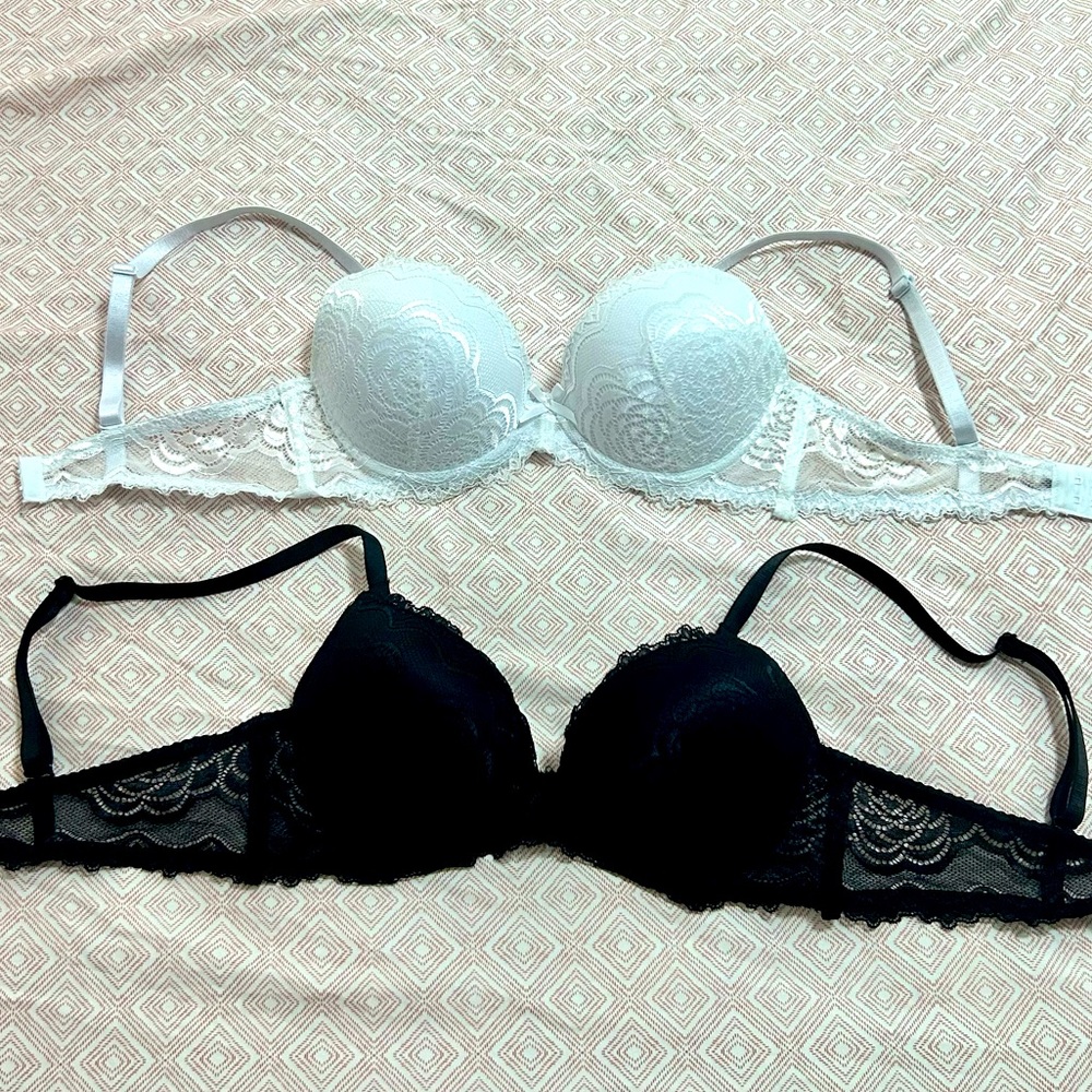 René Rofé 34C Laced Bra lot of 2 model #RN72409
